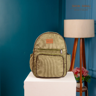 Picture of Ash Olive Corduroy Fabric Core Color Aboni Backpack Picture of Ash Olive Corduroy Fabric Core Color Aboni Backpack