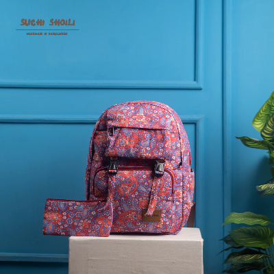 Picture of Orange Red Paisley Maria Backpack Picture of Orange Red Paisley Maria Backpack