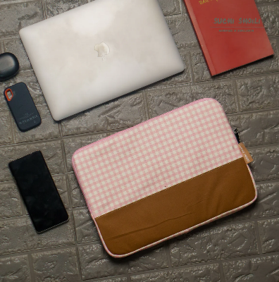 Picture of Pink Check Laptop Sleeve Picture of Pink Check Laptop Sleeve