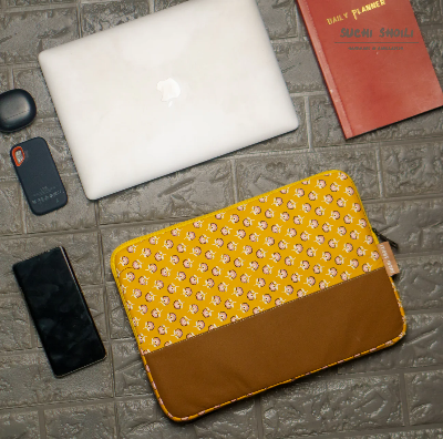 Picture of Yellow Floral Laptop Sleeve Picture of Yellow Floral Laptop Sleeve