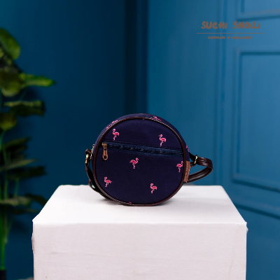 Picture of Midnight Flamingo OrbChic Round Bag Picture of Midnight Flamingo OrbChic Round Bag