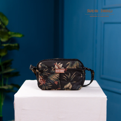 Picture of Tropical Bige Flower Rupa Double Chamber Crossbody Bag Picture of Tropical Bige Flower Rupa Double Chamber Crossbody Bag