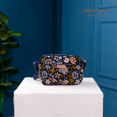 Picture of Dusky Bloom Corduroy Fabric Rupa Double Chamber Crossbody Bag Picture of Dusky Bloom Corduroy Fabric Rupa Double Chamber Crossbody Bag