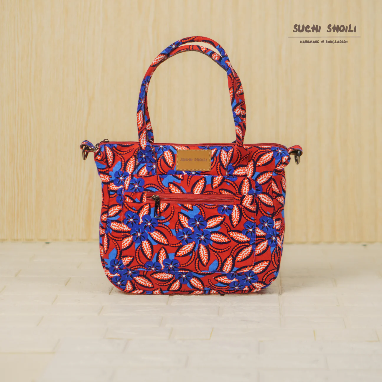 Picture of Garden Flower Corduroy Fabric Ajrin Crossbody Bag Picture of Garden Flower Corduroy Fabric Ajrin Crossbody Bag