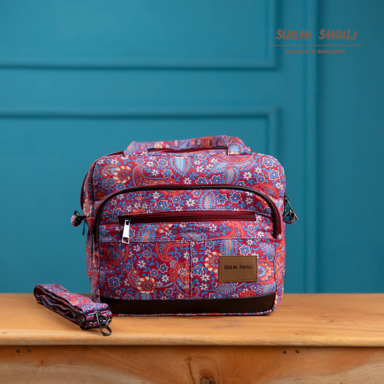 Picture of Orange Red Paisley Eva Tote Bag Picture of Orange Red Paisley Eva Tote Bag