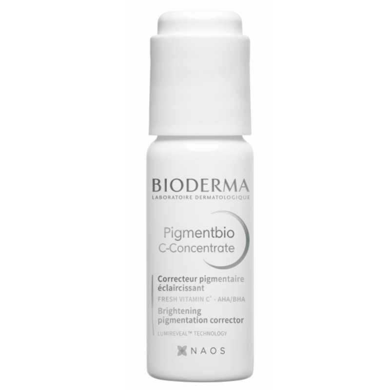 Picture of Pigmentbio C-Concentrate Brightening Vitamin C Serum Hyperpigmented skin, dark spots Photoageing Ageing science  High security Vitamin C cure for intense pigmentation correction. Dark spot size: -41%.*  Bottle 15 ml Picture of Pigmentbio C-Concentrate Brightening Vitamin C Serum Hyperpigmented skin, dark spots Photoageing Ageing science  High security Vitamin C cure for intense pigmentation correction. Dark spot size: -41%.*  Bottle 15 ml
