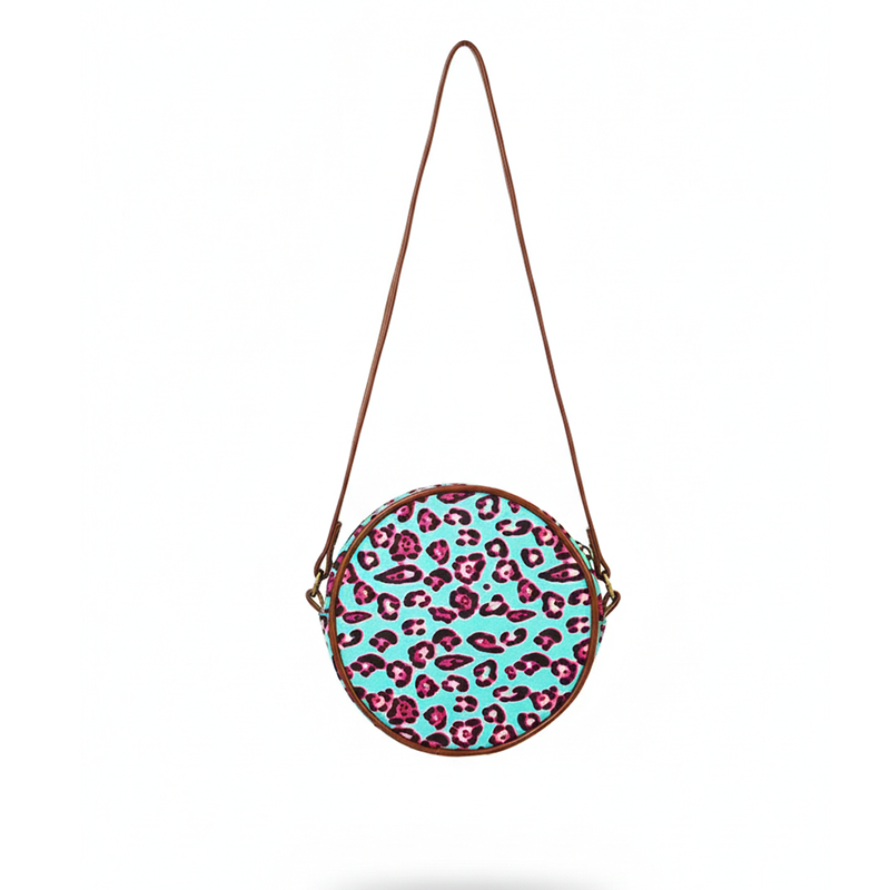 Picture of Aqua Leopard OrbChic Round Bag Picture of Aqua Leopard OrbChic Round Bag