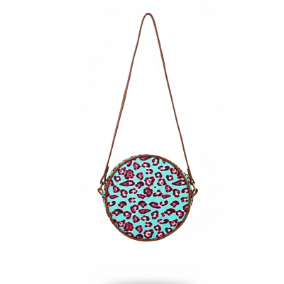Picture of Aqua Leopard OrbChic Round Bag Picture of Aqua Leopard OrbChic Round Bag