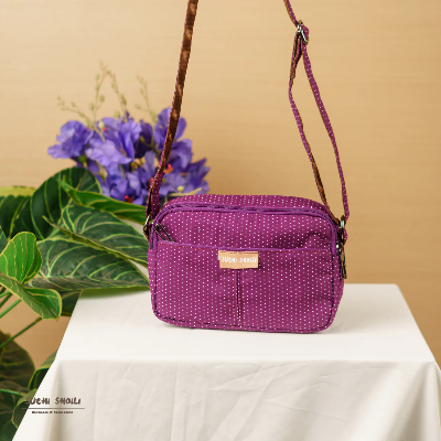 Picture of Purple Dot  Rupa Double Chamber Crossbody Bag Picture of Purple Dot  Rupa Double Chamber Crossbody Bag