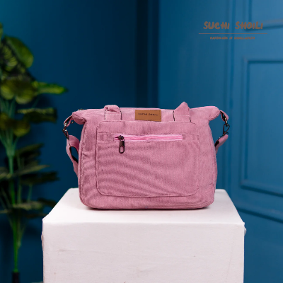 Picture of Pink Ash Corduroy Fabric Ajrin Crossbody Bag Picture of Pink Ash Corduroy Fabric Ajrin Crossbody Bag