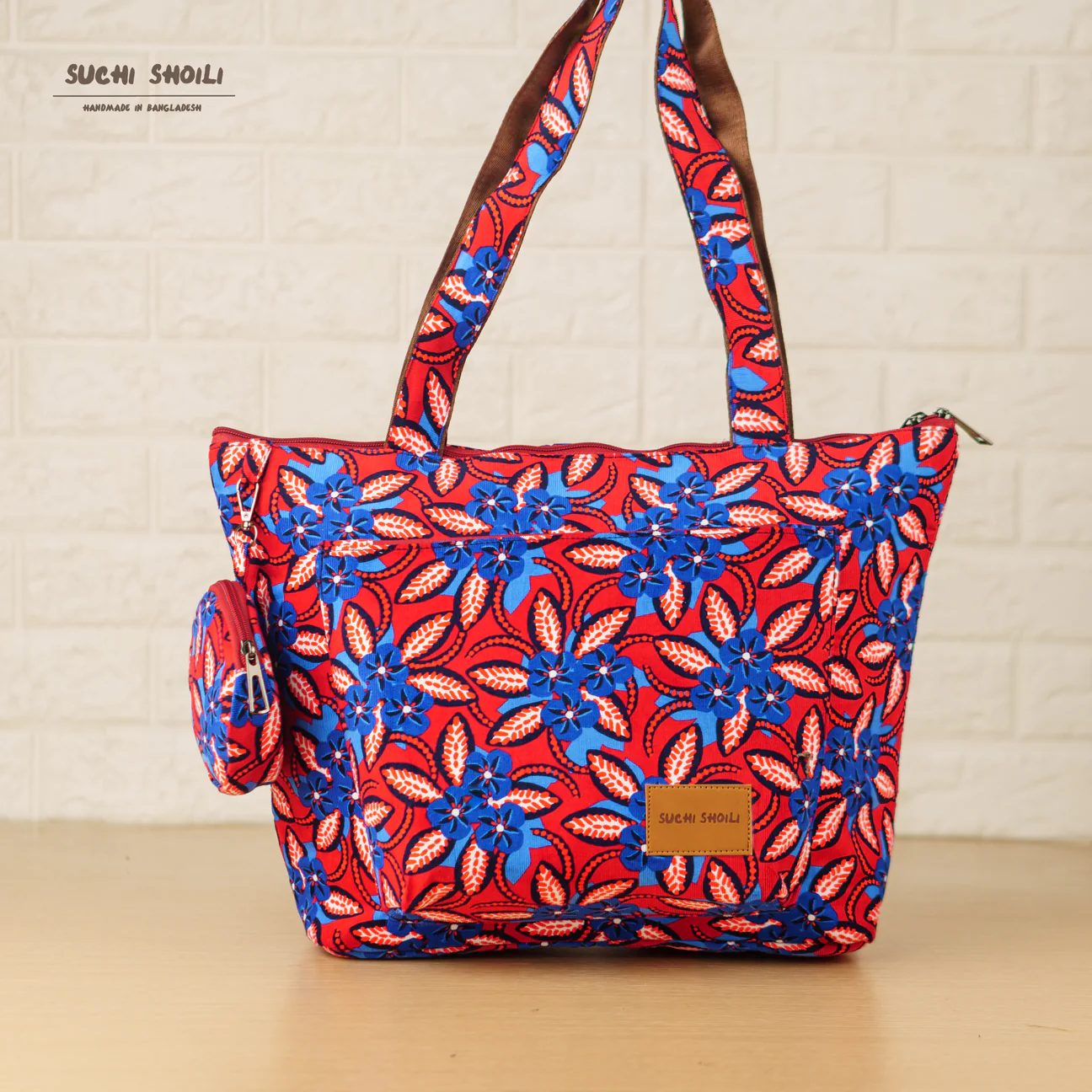 Picture of Garden Flower Corduroy Fabric Prionti Tote Bag Picture of Garden Flower Corduroy Fabric Prionti Tote Bag