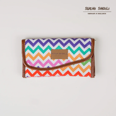 Picture of Rainbow Nokshi Triple Chamber Money Purse Picture of Rainbow Nokshi Triple Chamber Money Purse