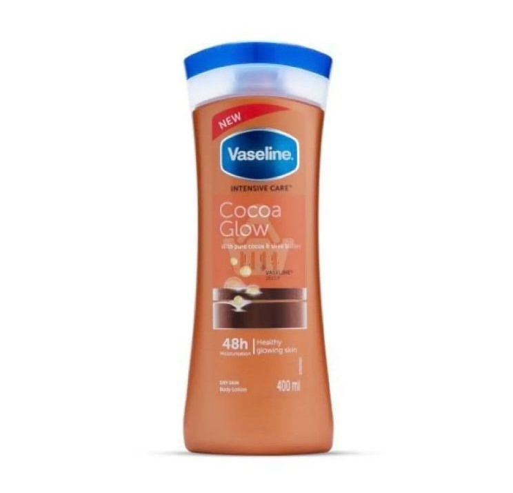 Picture of International  Product Skin care Vaseline Intensive Care Cocoa glow body lotion used for male/female - 400 ml