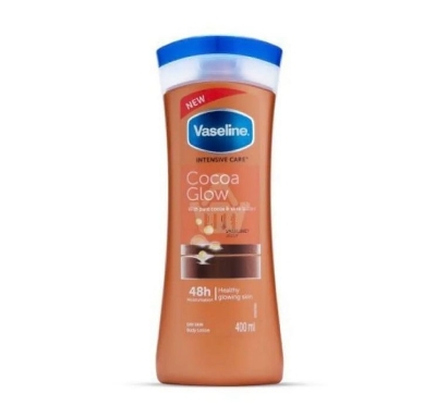 Picture of International  Product Skin care Vaseline Intensive Care Cocoa glow body lotion used for male/female - 400 ml