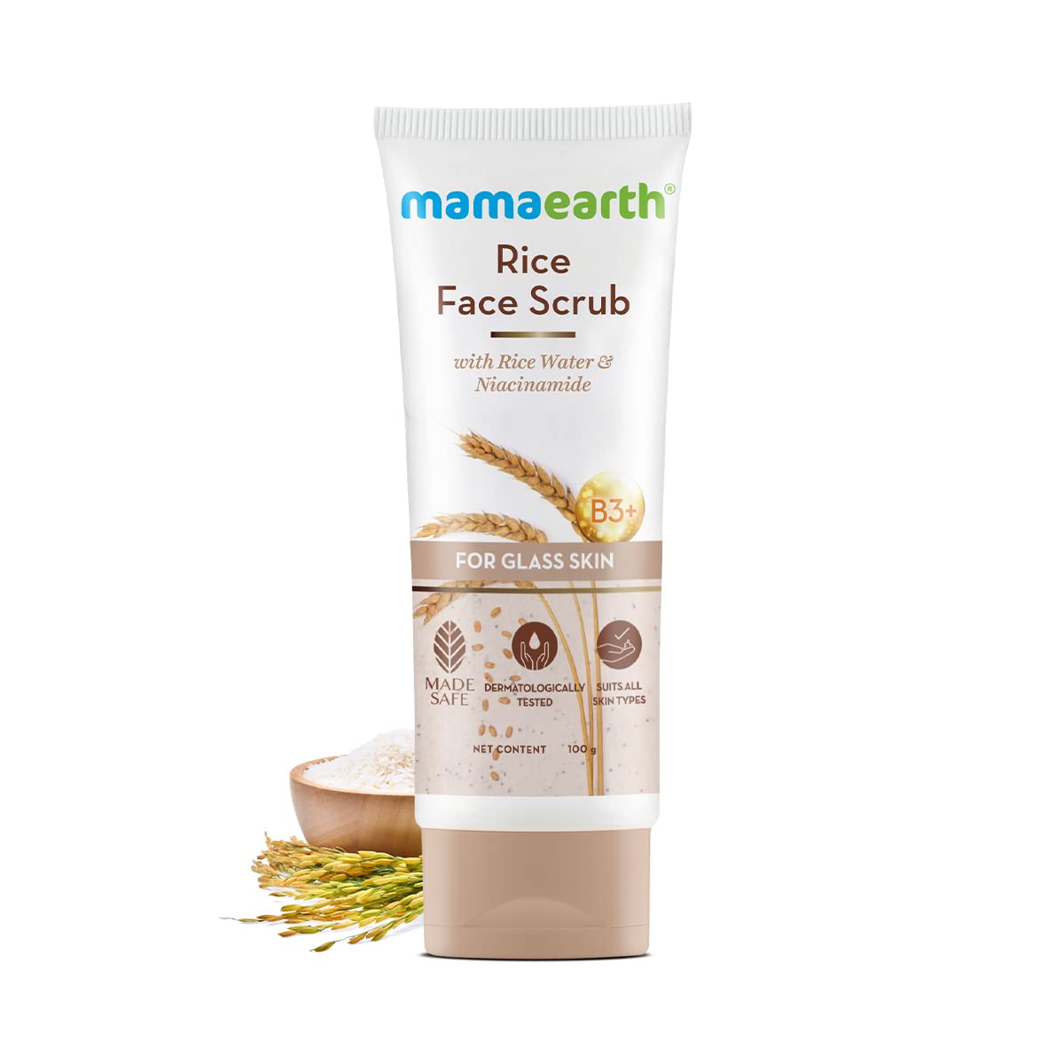 Picture of Indian product skin care Mamaearth Rice face wash used for male female - 100 ml