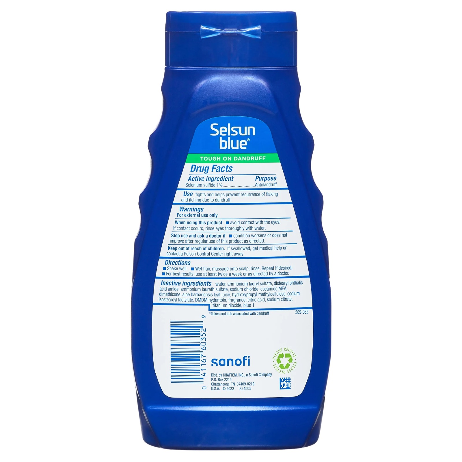 Picture of Selsun Blue Moisturizing with Aloe Dandruff Shampoo (325ml)