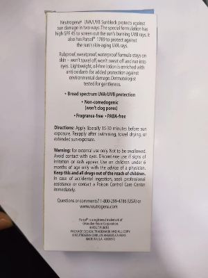 Picture of International USA Product 𝐍𝐞𝐮𝐭𝐫𝐨𝐠𝐞𝐧𝐚 UVA/UVB Sunblock Lotion ( 𝐒𝐏𝐅 45)-125ml
