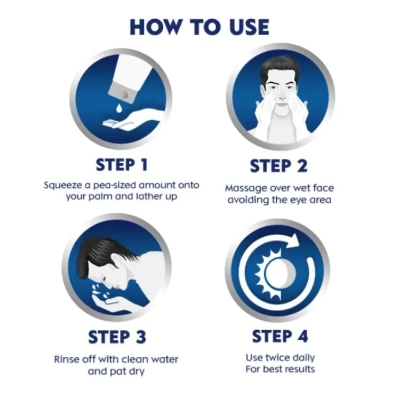 Picture of International European product skin care Nivea men Extra Bright 10X Effect face wash used for male - 100 ml