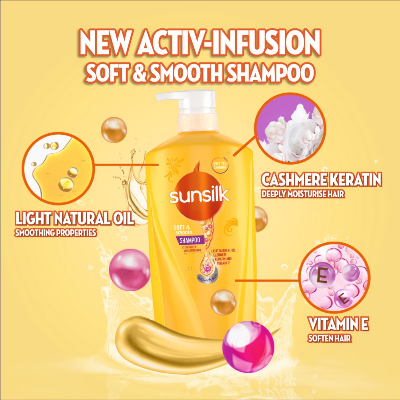 Picture of International Thailand product hair care product Sunsilks shampoo Soft and Smooth used for male/ female - 625 ml