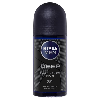 Picture of International Germany product Deodorant Roll on NIVEA MEN Deep Black Carbon Impact used for male - 50 ml
