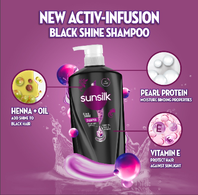 Picture of International Thailand product hair care product Sunsilk shampoo Black used for male/ female - 625 ml