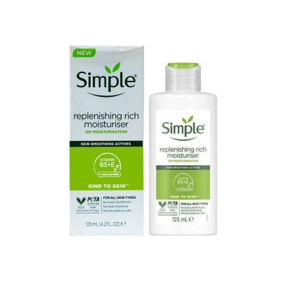 Picture of International Poland product Simple replenishing rich moisturiser used for male female - 125 ml