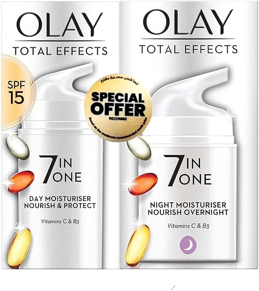 Picture of Olay Face Moisturizer Total Effects 7in1:Day Moisturiser 50 ml + Night Moisturiser 50 ml