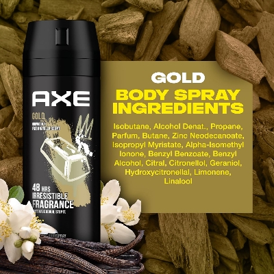 Picture of International Uk Products A xe Gold Oud Wood and Fresh Vanilla Body Spray 150 ml