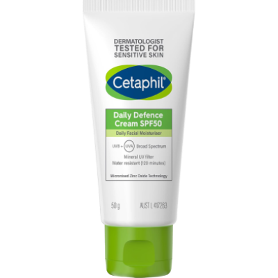 Picture of Cetaphil Daily Defence Face Moisturiser with SPF50Plus for Sensitive Skin - 50 gm