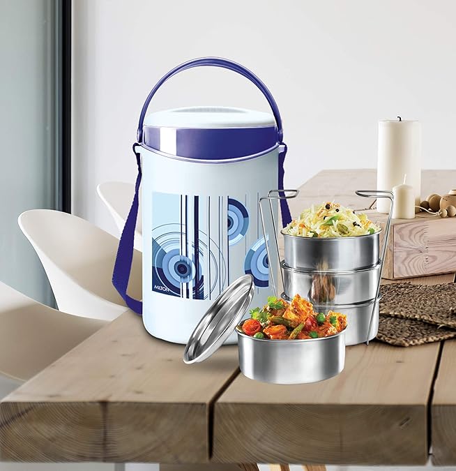 Picture of MILTON New Econa 4 Stainless Steel Tiffin Box, Set of 4, Ivory