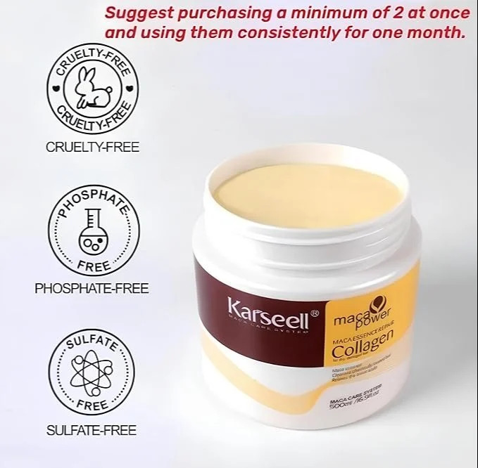 Picture of Karseell Collagen Keratin Straightened Hair Treatment Deep Repair Conditioning 500ml (Original)