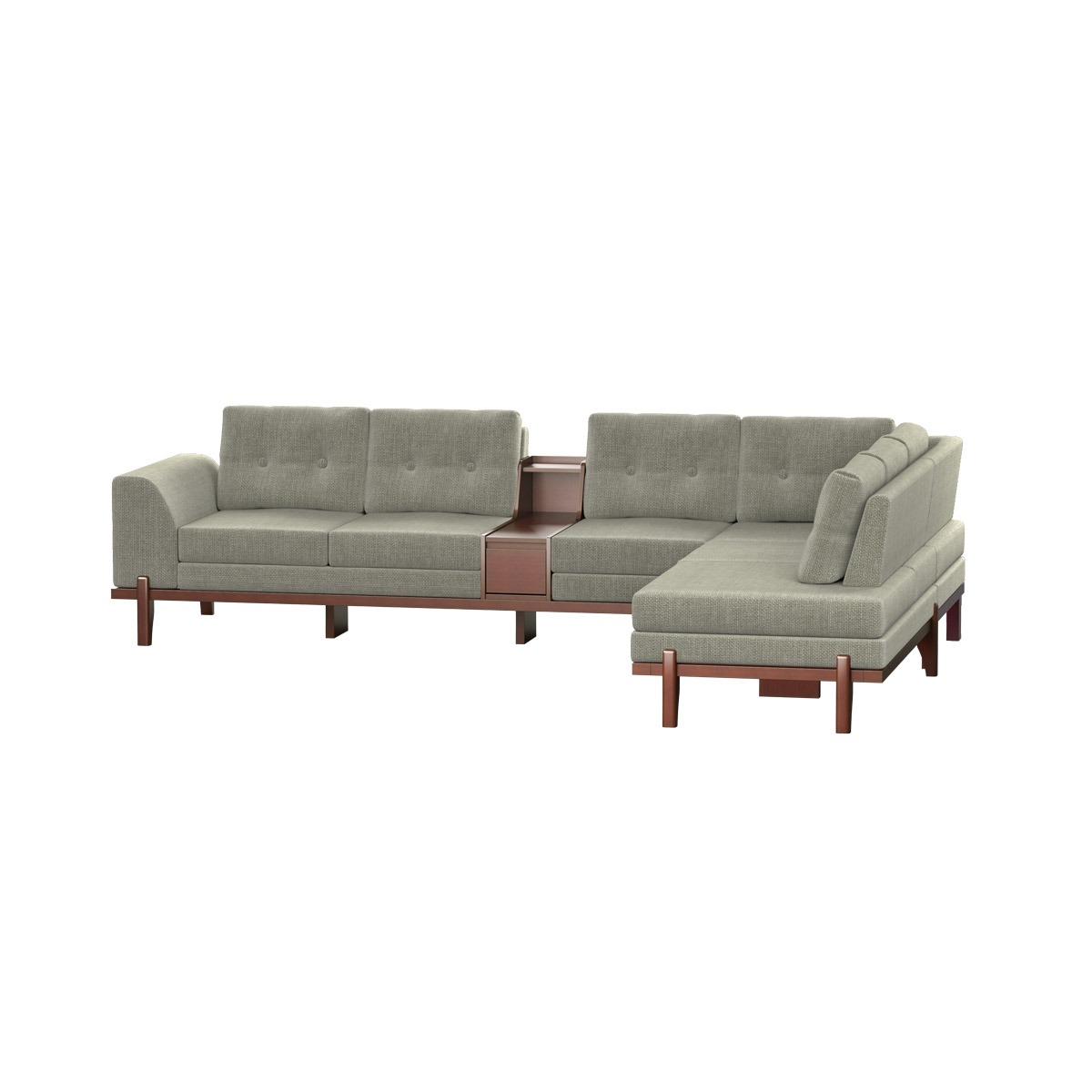 Picture of REGAL WOODEN SOFA- PERILIN SDC-395-3-1-20 (L SHAPE SOFA SET)-FABRIC-2186