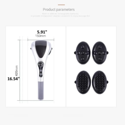 Electric Handheld Back Massager Infrared Heating Hammer Massager With Double Head Used To Full Body Massage Pain Relief