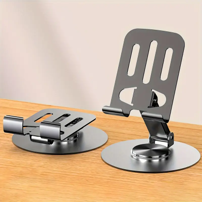 Picture of (High Quality) Full Metal 360 Degree Rotating Stress-Relieving Phone and Tablet Universal Stand - Desktop Phone Holder Aluminum Alloy Universal 720° Rotation Tablet Support Adjustable Stand Mount For Mobile Phone Holder Stand