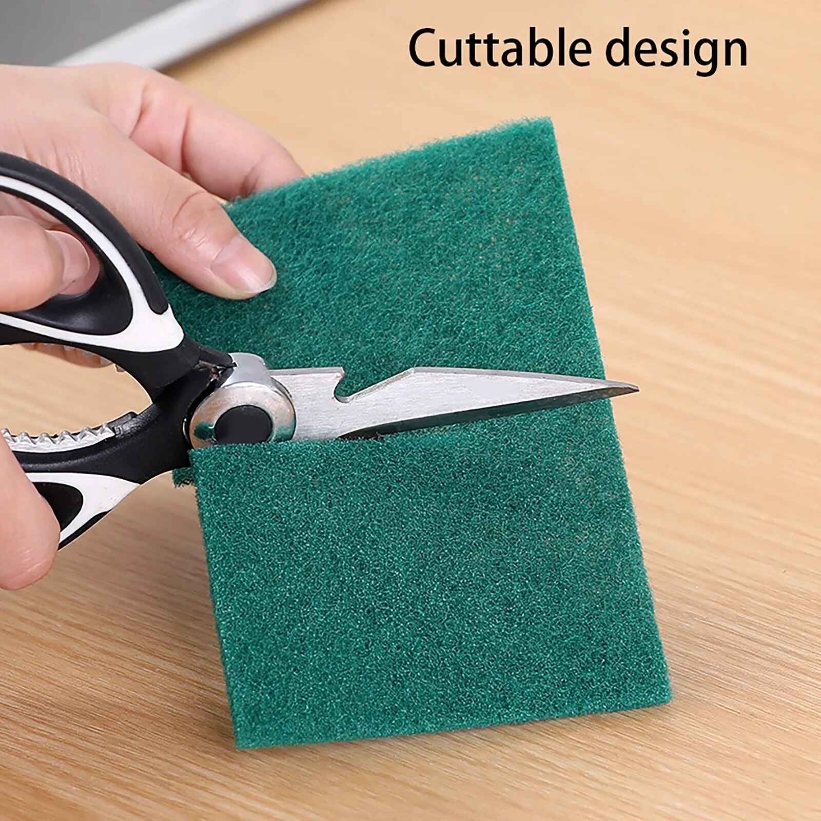 Picture of (Pack of 10pcs) Modern Bright Dish Washing Pad Green Scouring Pad Dish Cleaning Scrubber Scouring Pads for Dishes Kitchen Scrubbers & Metal Grills - Majuni