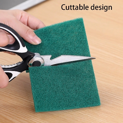 Picture of (Pack of 10pcs) Modern Bright Dish Washing Pad Green Scouring Pad Dish Cleaning Scrubber Scouring Pads for Dishes Kitchen Scrubbers & Metal Grills - Majuni