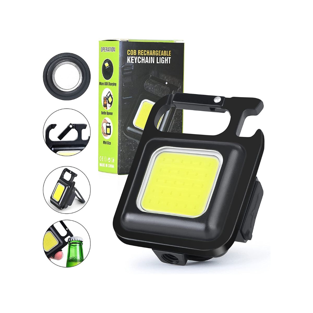 Picture of Multifunctional Mini Glare COB Keychain Light USB Charging Emergency Lamps Strong Magnetic Repair Outdoor Camping Light