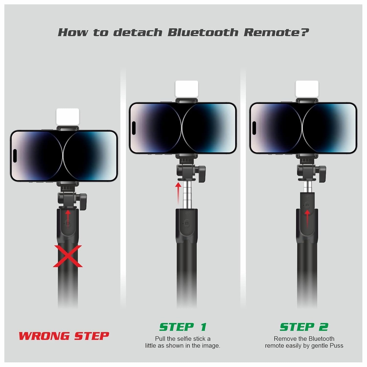 Picture of Multifunctional 4 in 1 Portable Adjustable & Foldable Monopod Selfie Stick & Tripod with Selfie Light & Wireless Bluetooth Remote Control - Selfie Stick - By Cyber Mart
