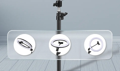 Picture of 10 inch Ring Light with 7 Feet Long 200cm Optional Tripod Stand, YouTube Facebook Live Video Tiktok Video Photography Fill Light Led Ring Lamp Ringlight for Video Recording Live Broadcast - ring light with stand