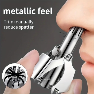 Picture of Men's Nose Hair Trimmer Stainless Steel Manual Trimmer Suitable For Nose Hair Razor Washable Portable Nose Hair Trimmer