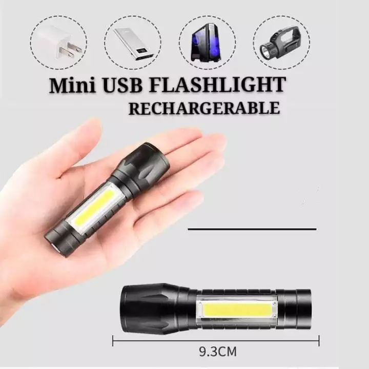 Picture of Rechargeable Flashhlight Torch LED USB Portable Torches 3 Modes Mini Camping Lighting - Torch Lightight for Various Situati