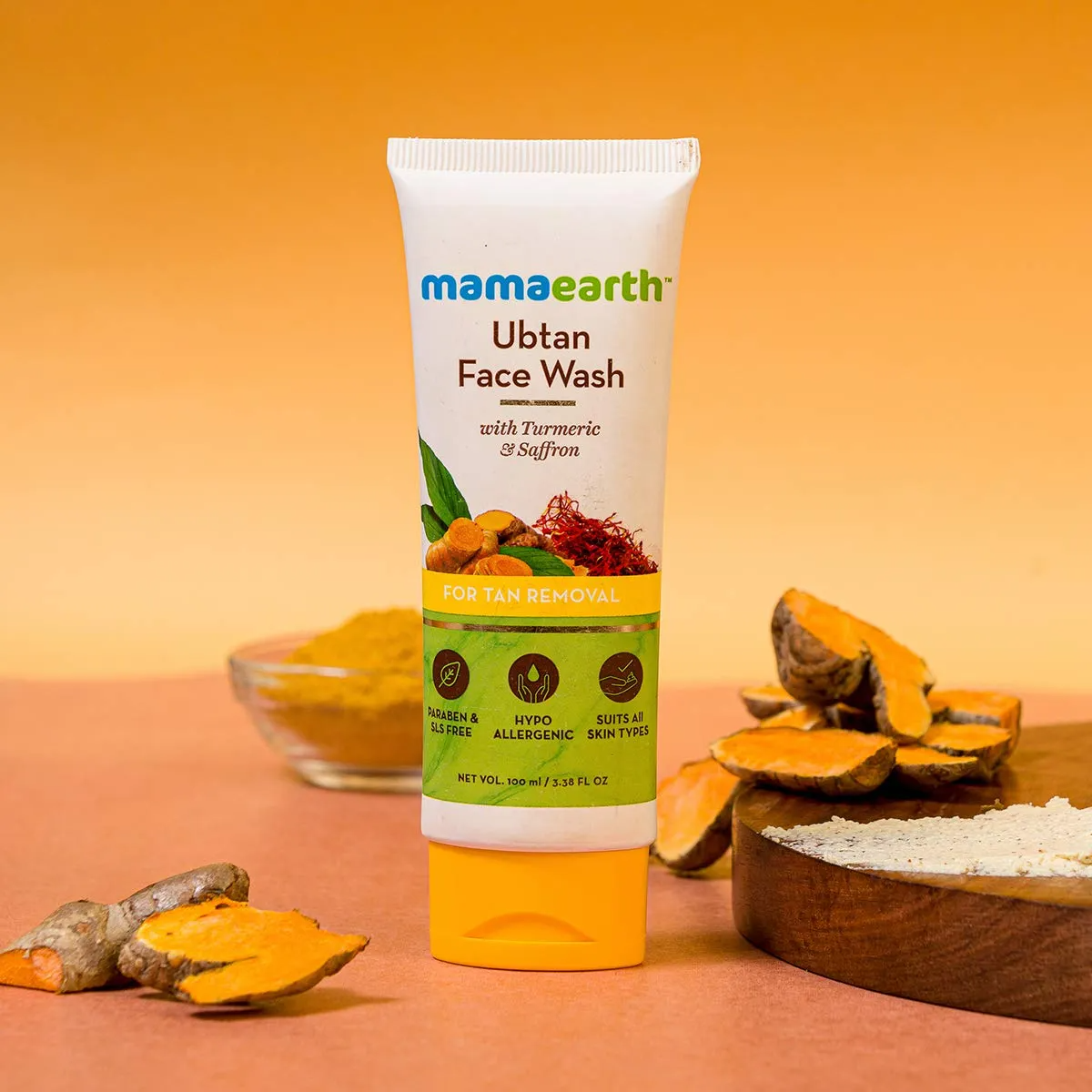 Picture of Mamaearth Tan Removal Ubtan Face Wash with Turmeric & Saffron - 100 ml