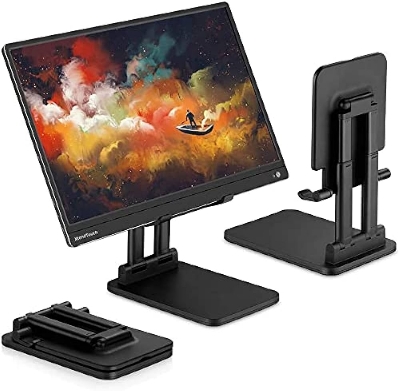 Picture of Double Tube Folding Stand Adjustable Desktop Tablet Mobile Phone Holder Stand for iPad iPhone Samsung Huawei Xiaomi Tablet Stand Holder
