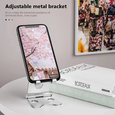 Picture of Aluminum Aloy Mobile Stand Adjustable Desktop Stand Holder Dock Compatible 4-13 Inch Tablet for IPad 7.9 9.7 10.5 11 Phone Holder