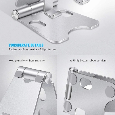Picture of Aluminum Aloy Mobile Stand Adjustable Desktop Stand Holder Dock Compatible 4-13 Inch Tablet for IPad 7.9 9.7 10.5 11 Phone Holder