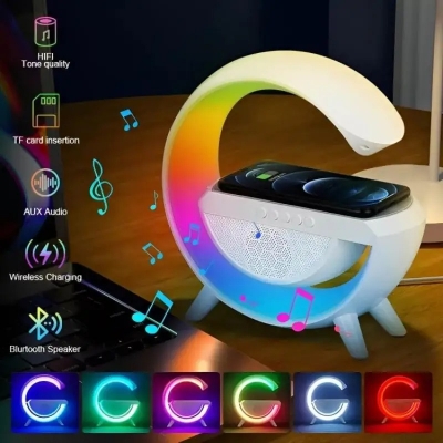 Picture of Smart Wireless Speakers With Smart Wireless Charging, Smart RGB Light, Sunrise Alarm Clock , Wake Up Light & Smart Night Light - Perfect For Smart Bedrooms!