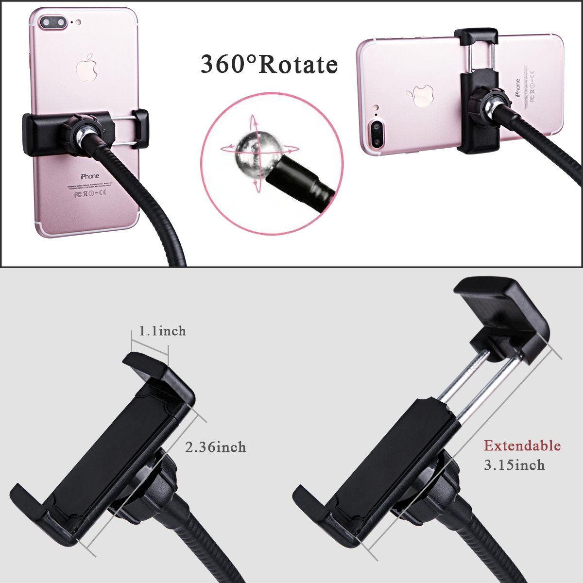 Picture of Flexible Phone Mount for Ring Light - Black