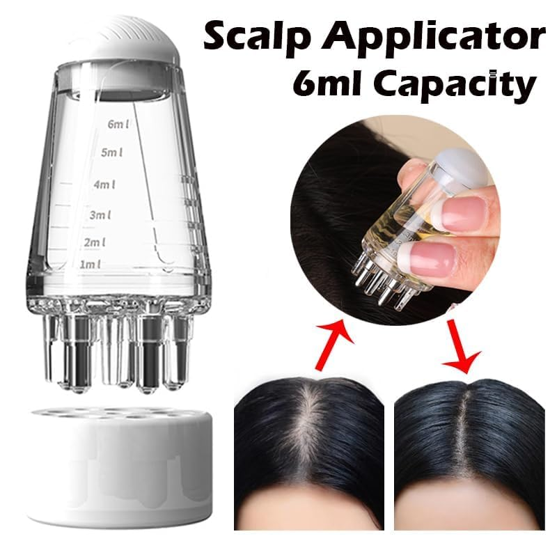Picture of Medical Grade Minoxidil & Scalp Oil Applicator - Scalp Applicator Comb and Hair Oil Bottle - Ball Root Massager for Hair Growth - Essential Oil Brush for Head Fluid
