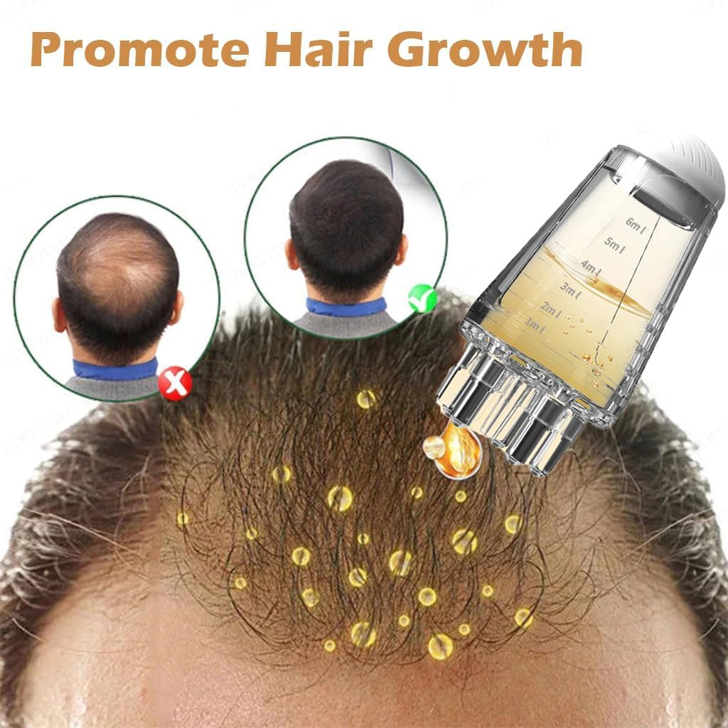 Picture of Medical Grade Minoxidil & Scalp Oil Applicator - Scalp Applicator Comb and Hair Oil Bottle - Ball Root Massager for Hair Growth - Essential Oil Brush for Head Fluid