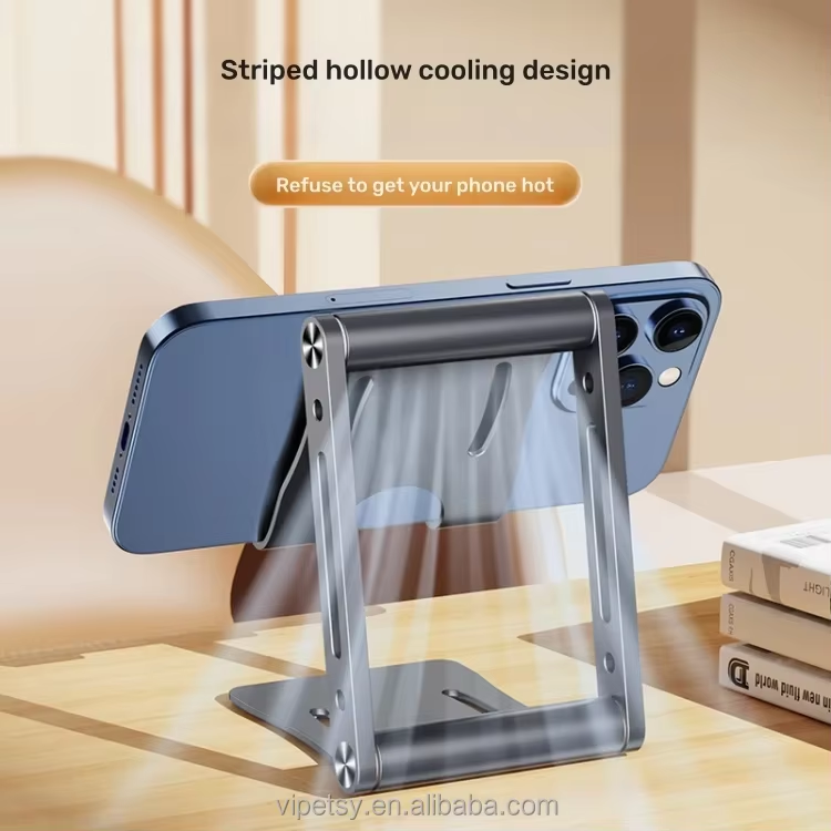 Picture of Z6 Premium Full Metal Phone & Tablet Stand – Heavy Duty Non-Slip Adjustable Holder for Desk, Office & Home Use - Premium Mobile stand Holder by Cyber Mart